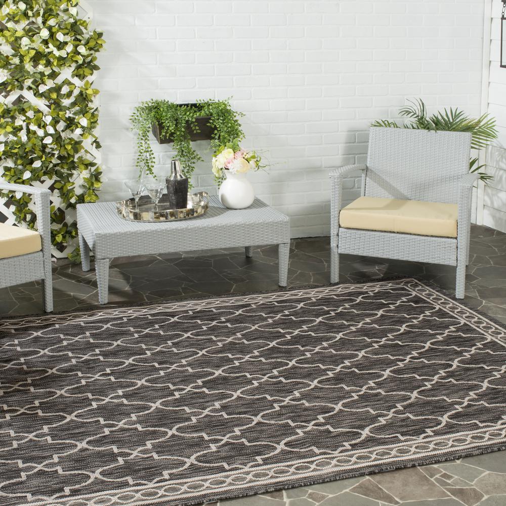 COURTYARD, BLACK / BEIGE, 5'-3" X 7'-7", Area Rug, CY8871-36621-5. Picture 1
