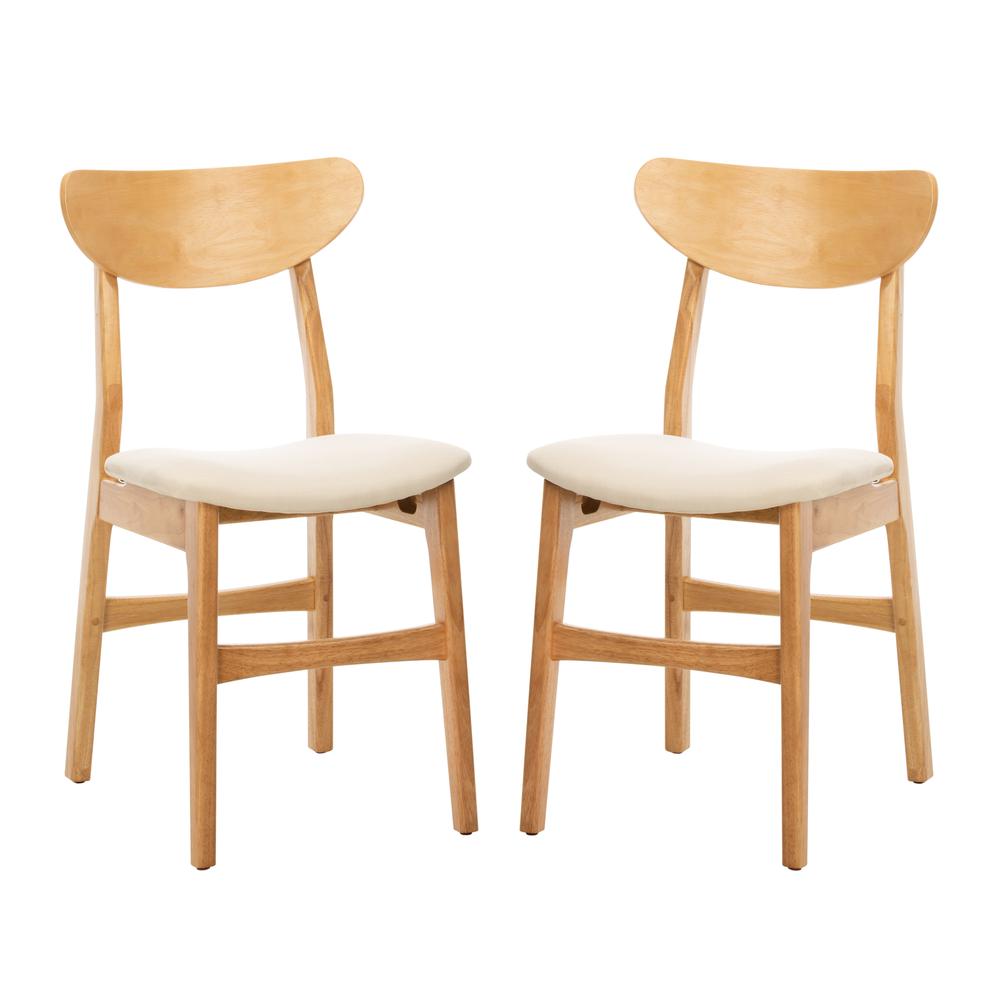 Lucca Retro Dining Chair, Natural/White. Picture 3