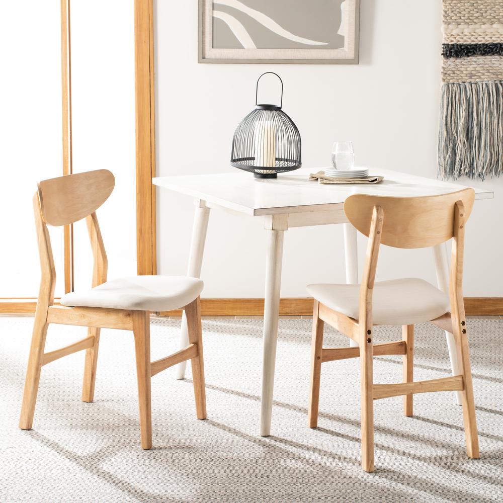 Lucca Retro Dining Chair, Natural/White. Picture 1