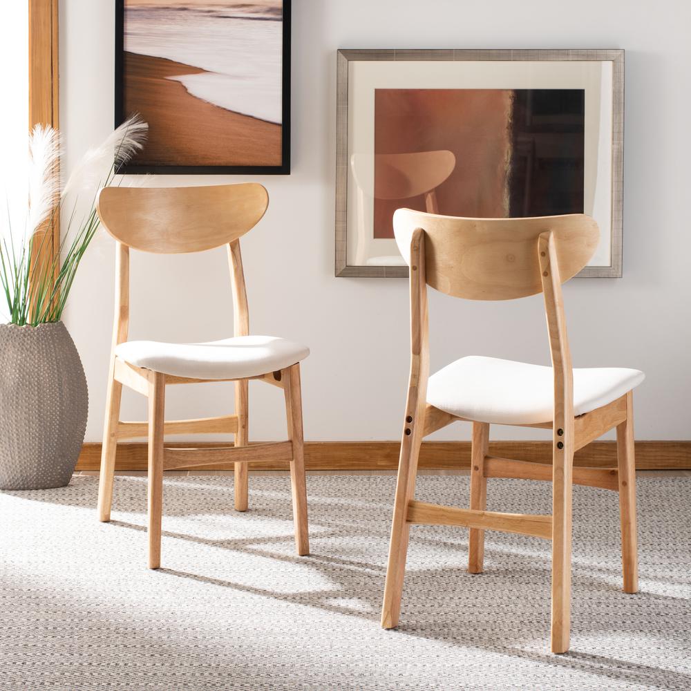 Lucca Retro Dining Chair, Natural/White. Picture 2