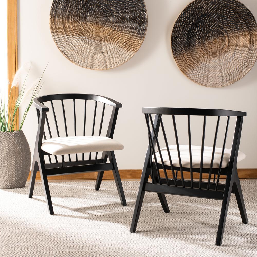 Noah Spindle Dining Chair, Black/Beige. Picture 8