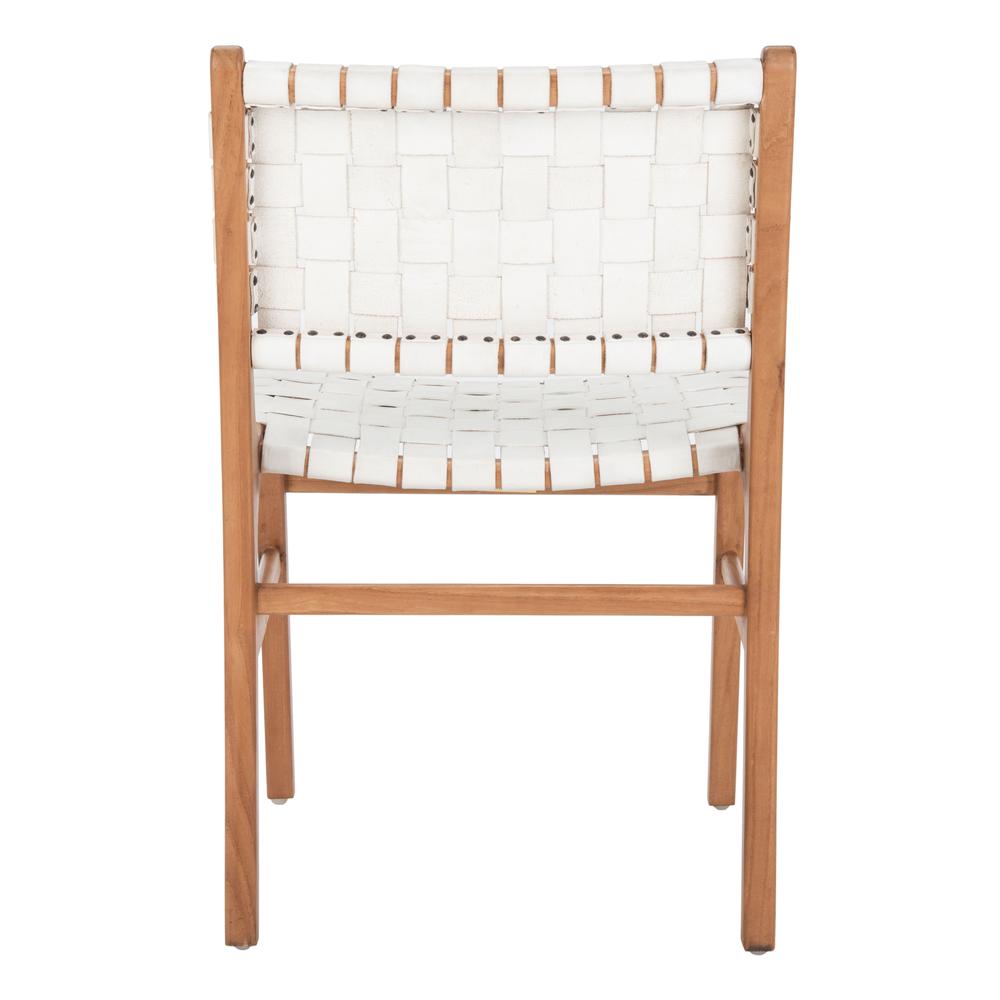 Taika Woven Leather Dining Chair, White/Natural. Picture 2