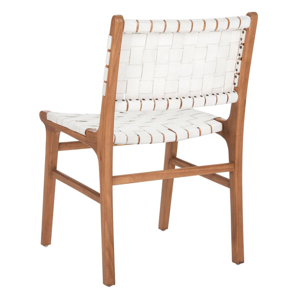 Taika Woven Leather Dining Chair, White/Natural. Picture 3