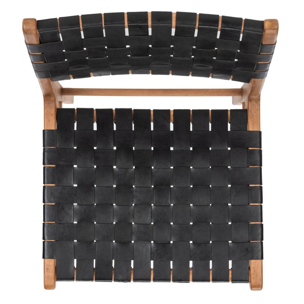 Taika Woven Leather Dining Chair, Black/Natural. Picture 12