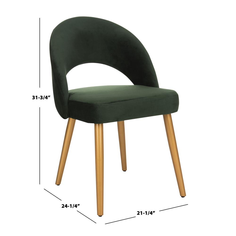 Giani Retro Dining Chair, Malachite Green/Gold. Picture 5