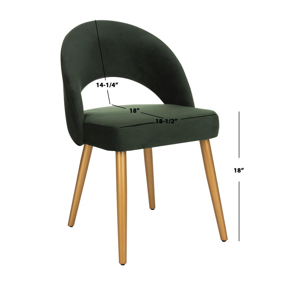 Giani Retro Dining Chair, Malachite Green/Gold. Picture 6