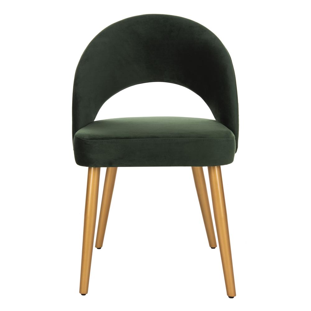 Giani Retro Dining Chair, Malachite Green/Gold. Picture 1