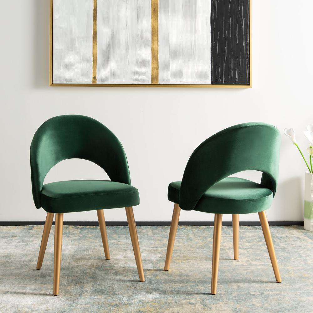 Giani Retro Dining Chair, Malachite Green/Gold. Picture 8
