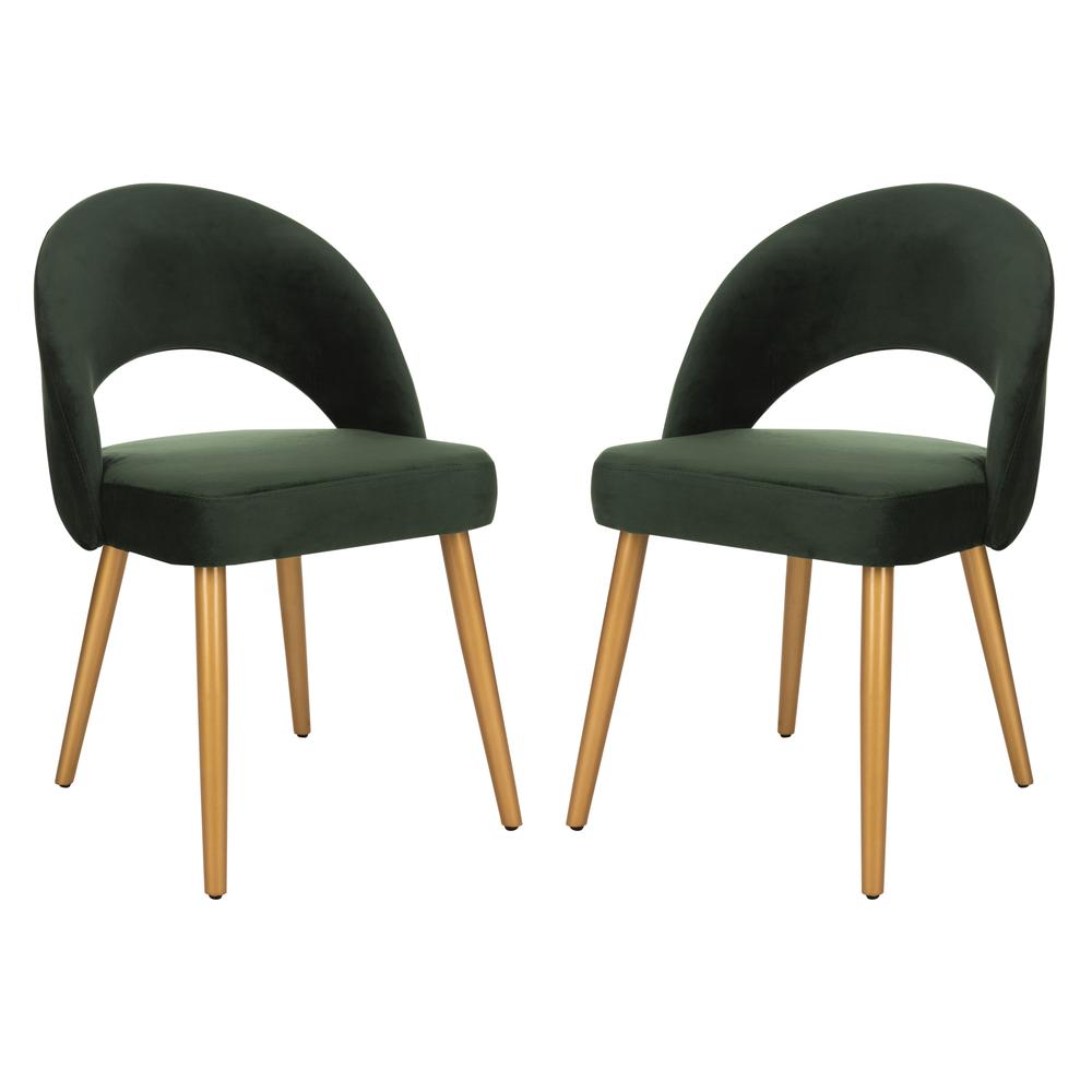 Giani Retro Dining Chair, Malachite Green/Gold. Picture 10