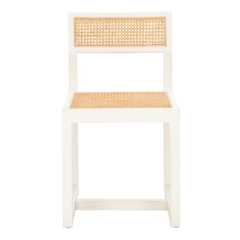 Bernice Cane Dining Chair, White/Natural. Picture 1