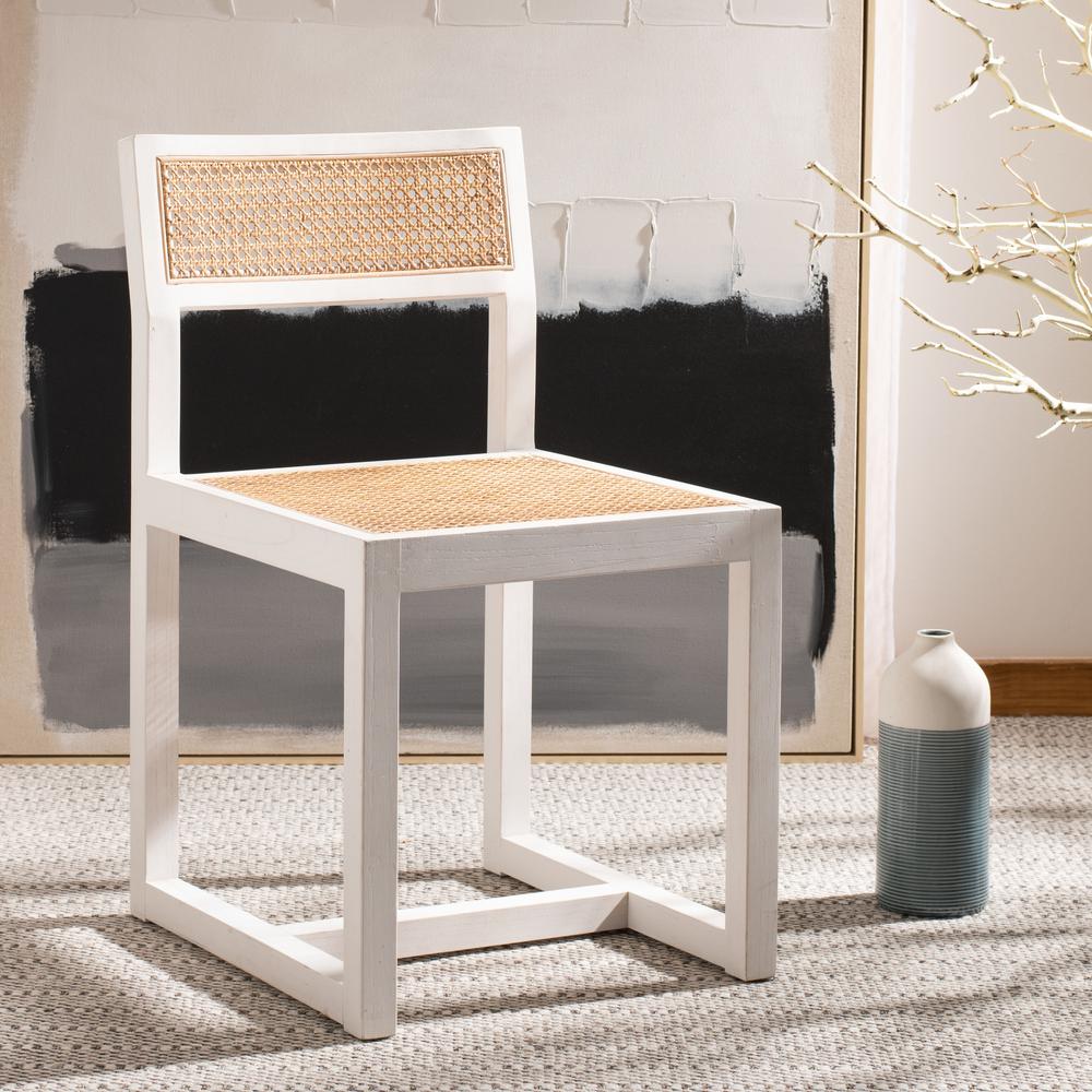Bernice Cane Dining Chair, White/Natural. Picture 7