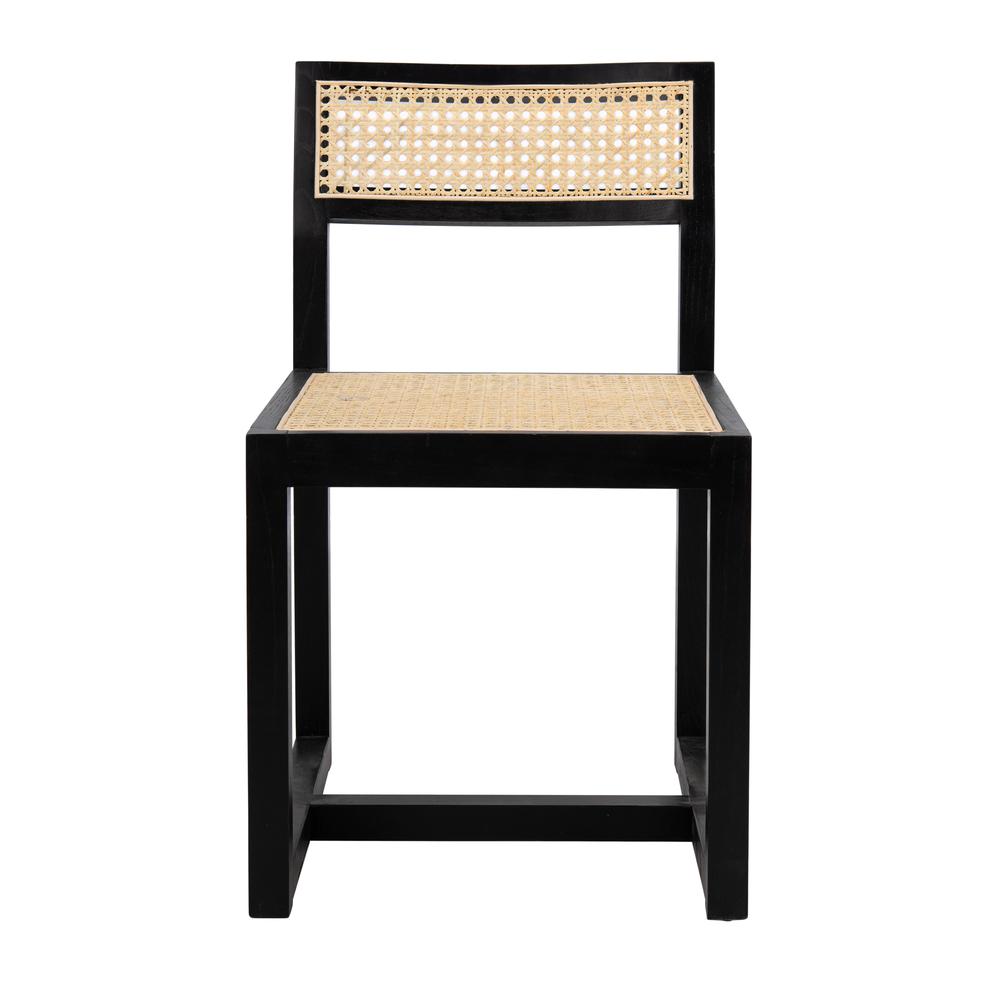 Bernice Cane Dining Chair, Black/Natural. Picture 1