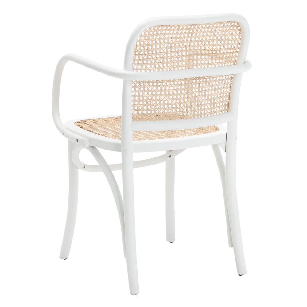 Keiko Cane Dining Chair, White/Natural. Picture 3