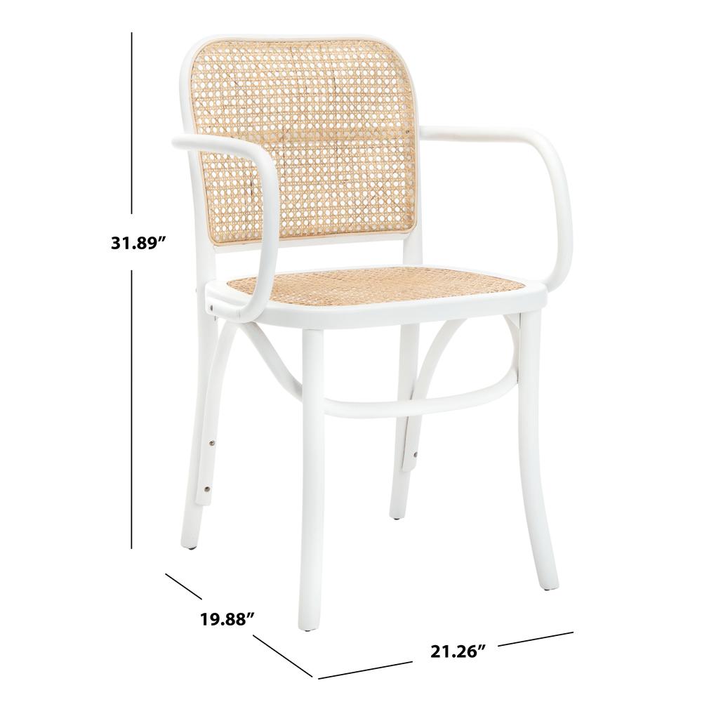 Keiko Cane Dining Chair, White/Natural. Picture 5