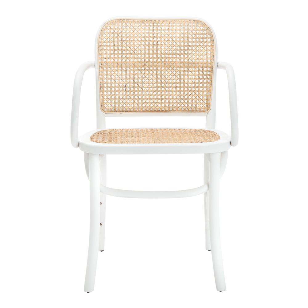Keiko Cane Dining Chair, White/Natural. Picture 1