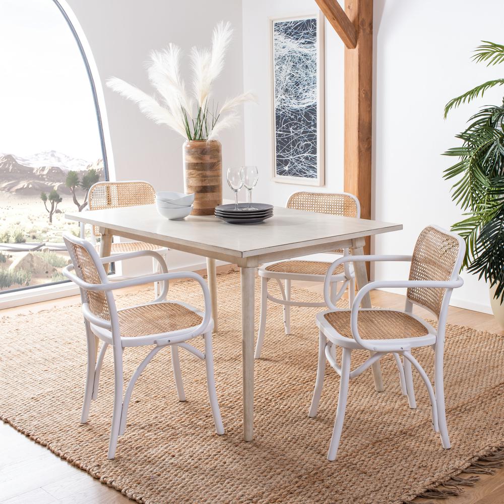 Keiko Cane Dining Chair, White/Natural. Picture 8