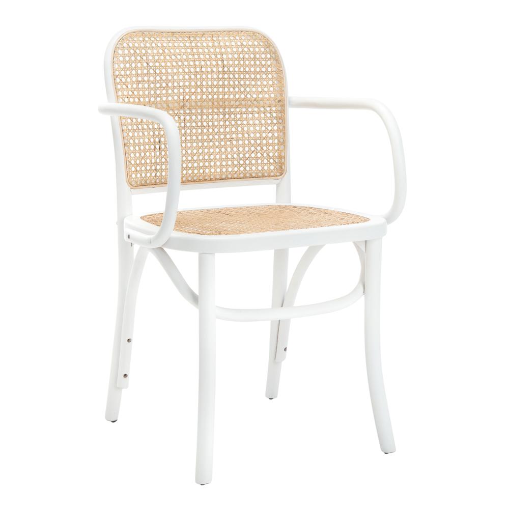 Keiko Cane Dining Chair, White/Natural. Picture 9