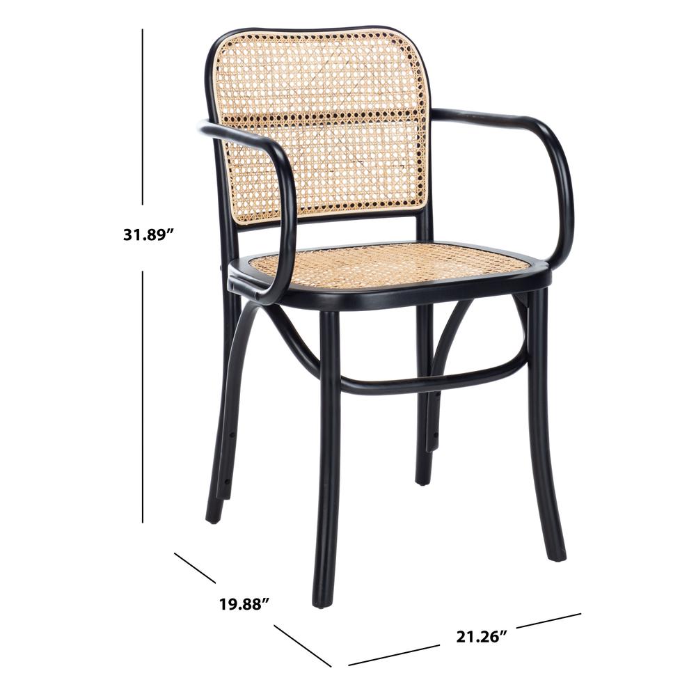 Keiko Cane Dining Chair, Black/Natural. Picture 6