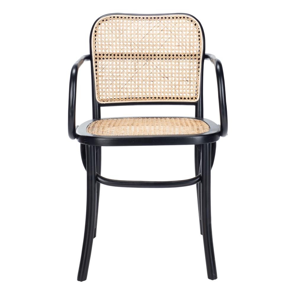 Keiko Cane Dining Chair, Black/Natural. Picture 1