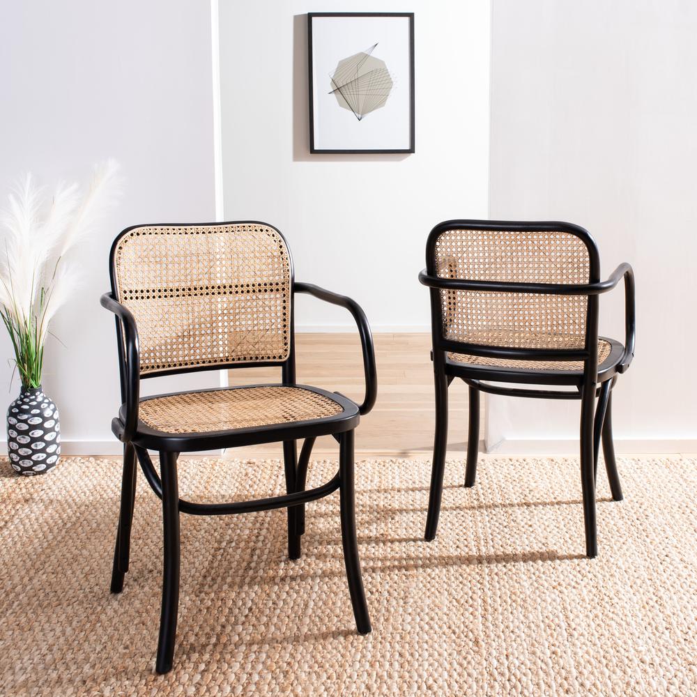 Keiko Cane Dining Chair, Black/Natural. Picture 8