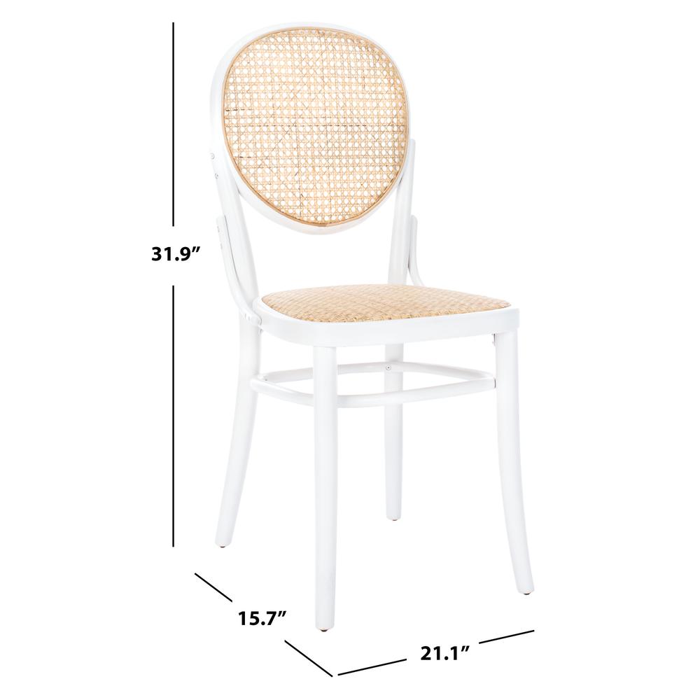Sonia Cane Dining Chair, White/Natural. Picture 5