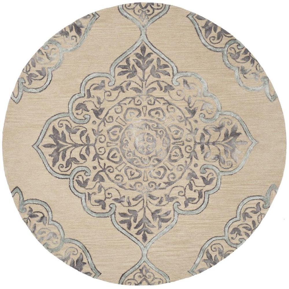 DIP DYE, BEIGE / BLUE, 7' X 7' Round, Area Rug, DDY510A-7R. The main picture.