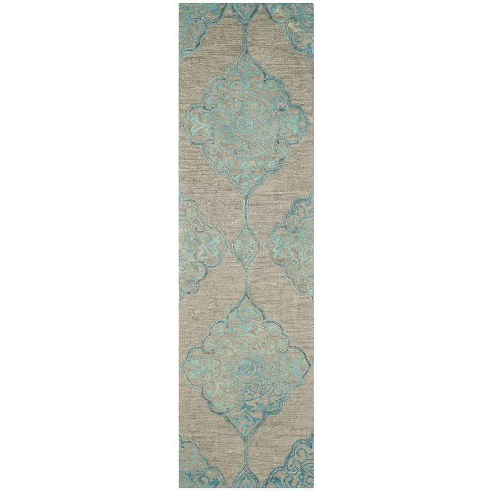 DIP DYE, GREY / TURQUOISE, 2'-3" X 8', Area Rug, DDY510C-28. Picture 1