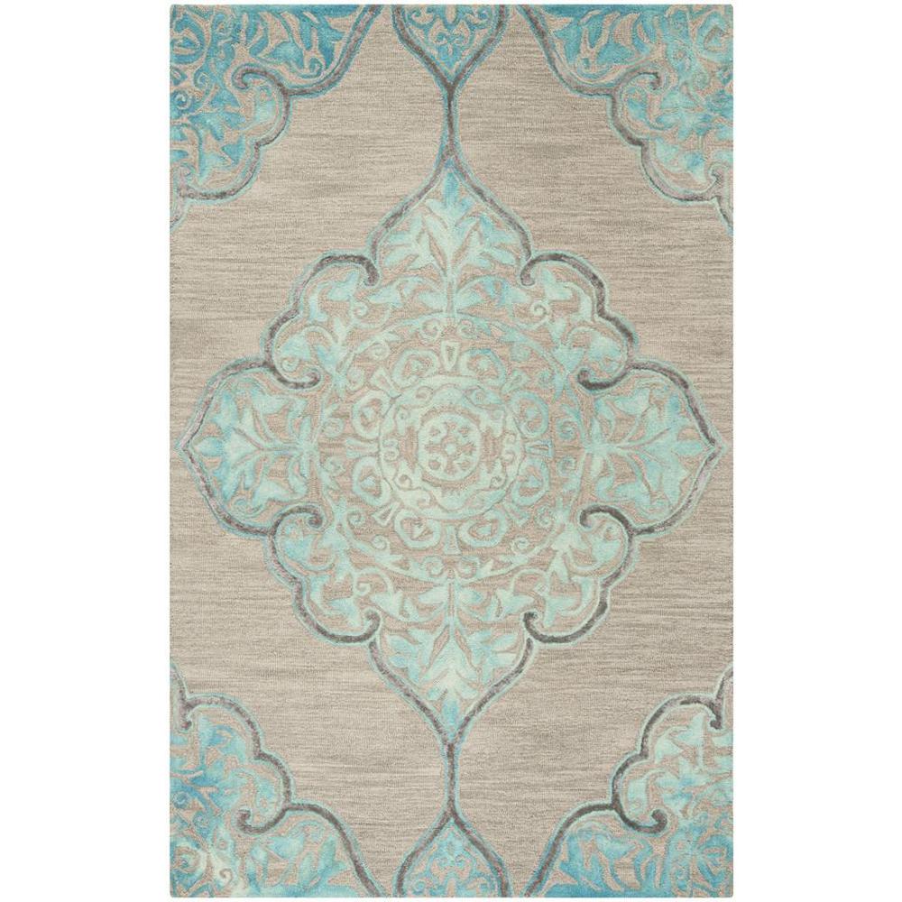 DIP DYE, GREY / TURQUOISE, 5' X 8', Area Rug, DDY510C-5. Picture 1