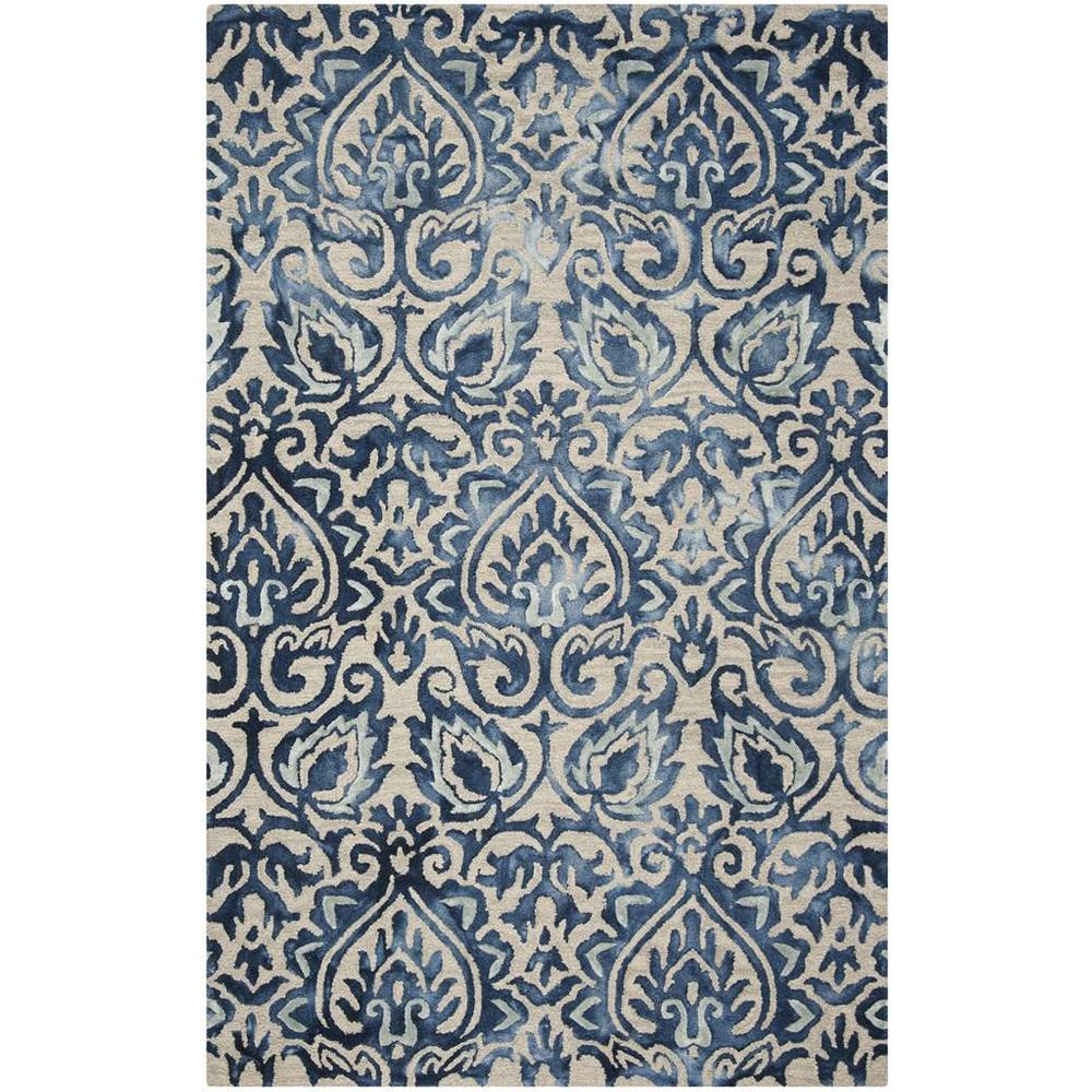 DIP DYE, ROYAL BLUE / BEIGE, 5' X 8', Area Rug. Picture 1