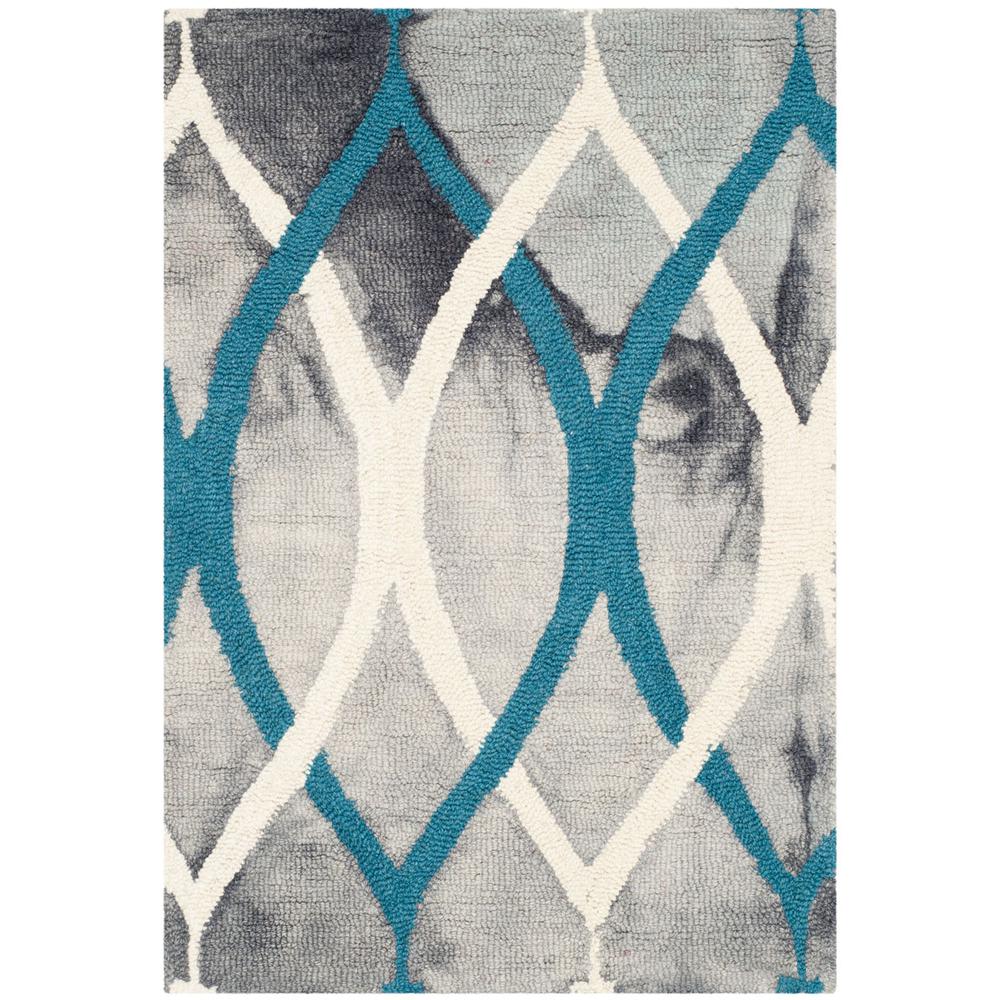 DIP DYE, GREY / IVORY BLUE, 2' X 3', Area Rug. Picture 1