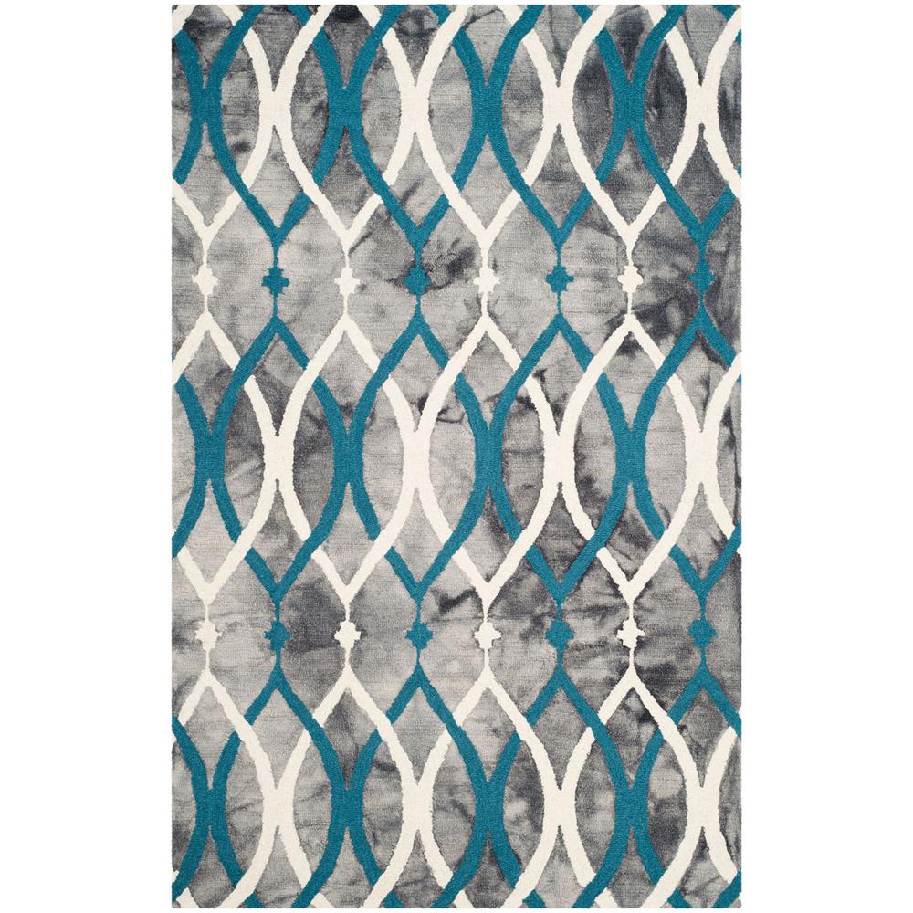 DIP DYE, GREY / IVORY BLUE, 5' X 8', Area Rug. Picture 1