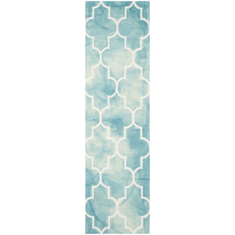 DIP DYE, TURQUOISE / IVORY, 2'-3" X 8', Area Rug, DDY535D-28. Picture 1