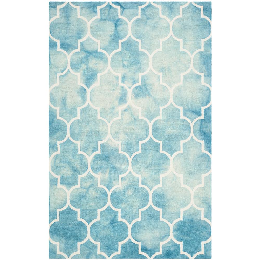 DIP DYE, TURQUOISE / IVORY, 5' X 8', Area Rug, DDY535D-5. Picture 1