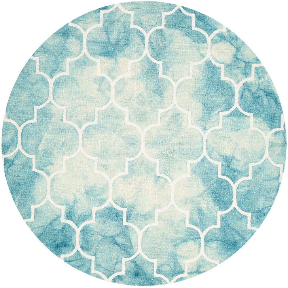 DIP DYE, TURQUOISE / IVORY, 7' X 7' Round, Area Rug, DDY535D-7R. Picture 1