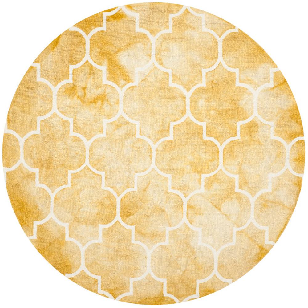 DIP DYE, GOLD / IVORY, 7' X 7' Round, Area Rug, DDY535H-7R. Picture 1