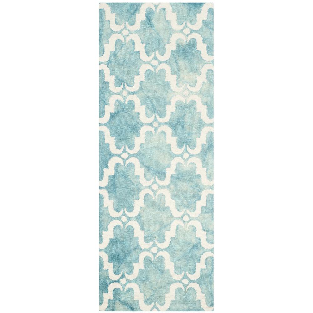 DIP DYE, TURQUOISE / IVORY, 2'-3" X 6', Area Rug, DDY536D-26. Picture 1