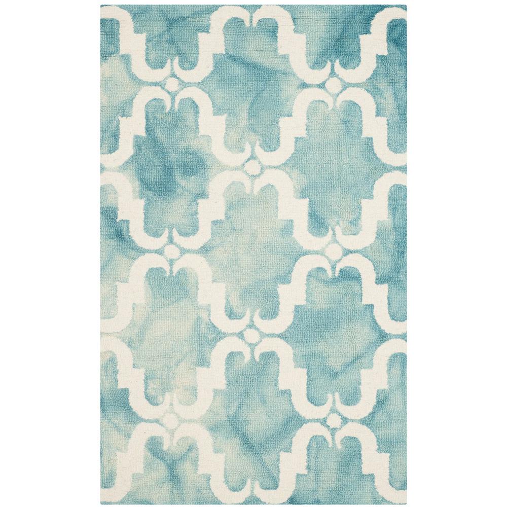 DIP DYE, TURQUOISE / IVORY, 3' X 5', Area Rug, DDY536D-3. Picture 1