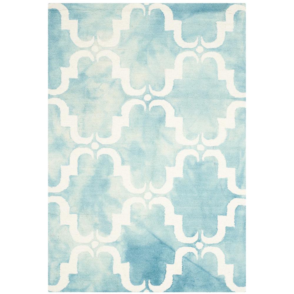 DIP DYE, TURQUOISE / IVORY, 4' X 6', Area Rug. Picture 1
