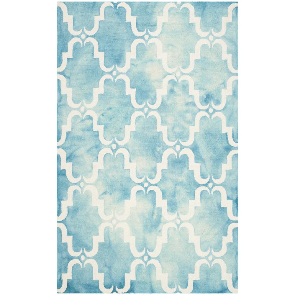 DIP DYE, TURQUOISE / IVORY, 5' X 8', Area Rug, DDY536D-5. Picture 1