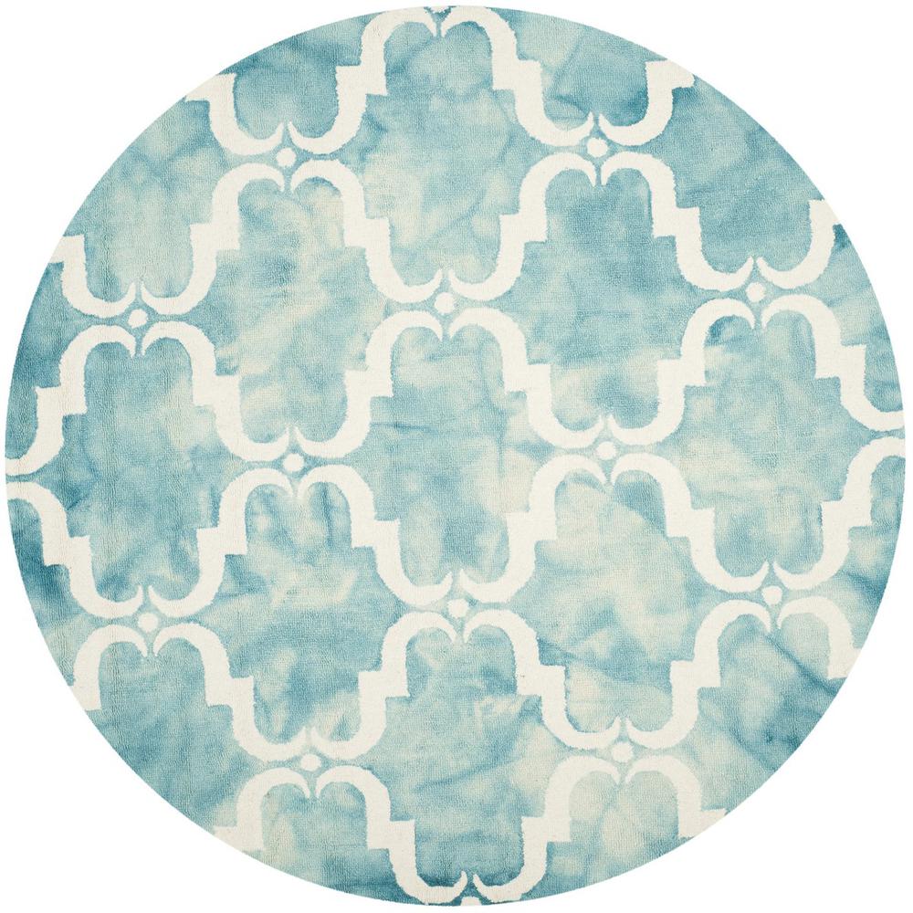 DIP DYE, TURQUOISE / IVORY, 7' X 7' Round, Area Rug, DDY536D-7R. Picture 1