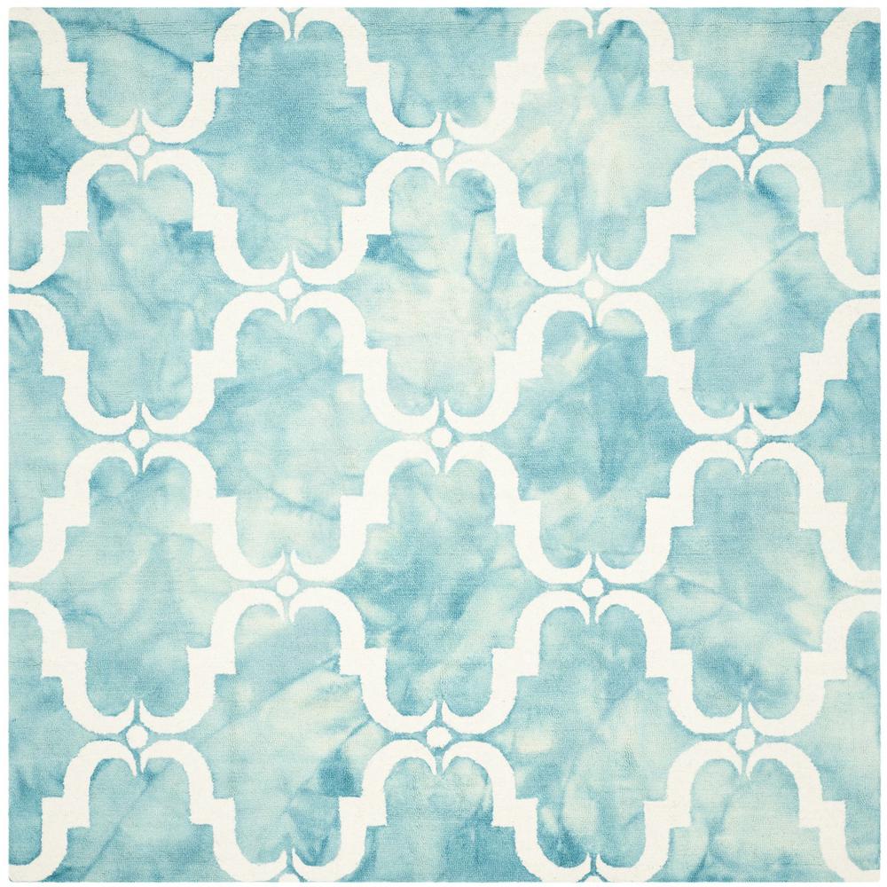 DIP DYE, TURQUOISE / IVORY, 7' X 7' Square, Area Rug, DDY536D-7SQ. Picture 1