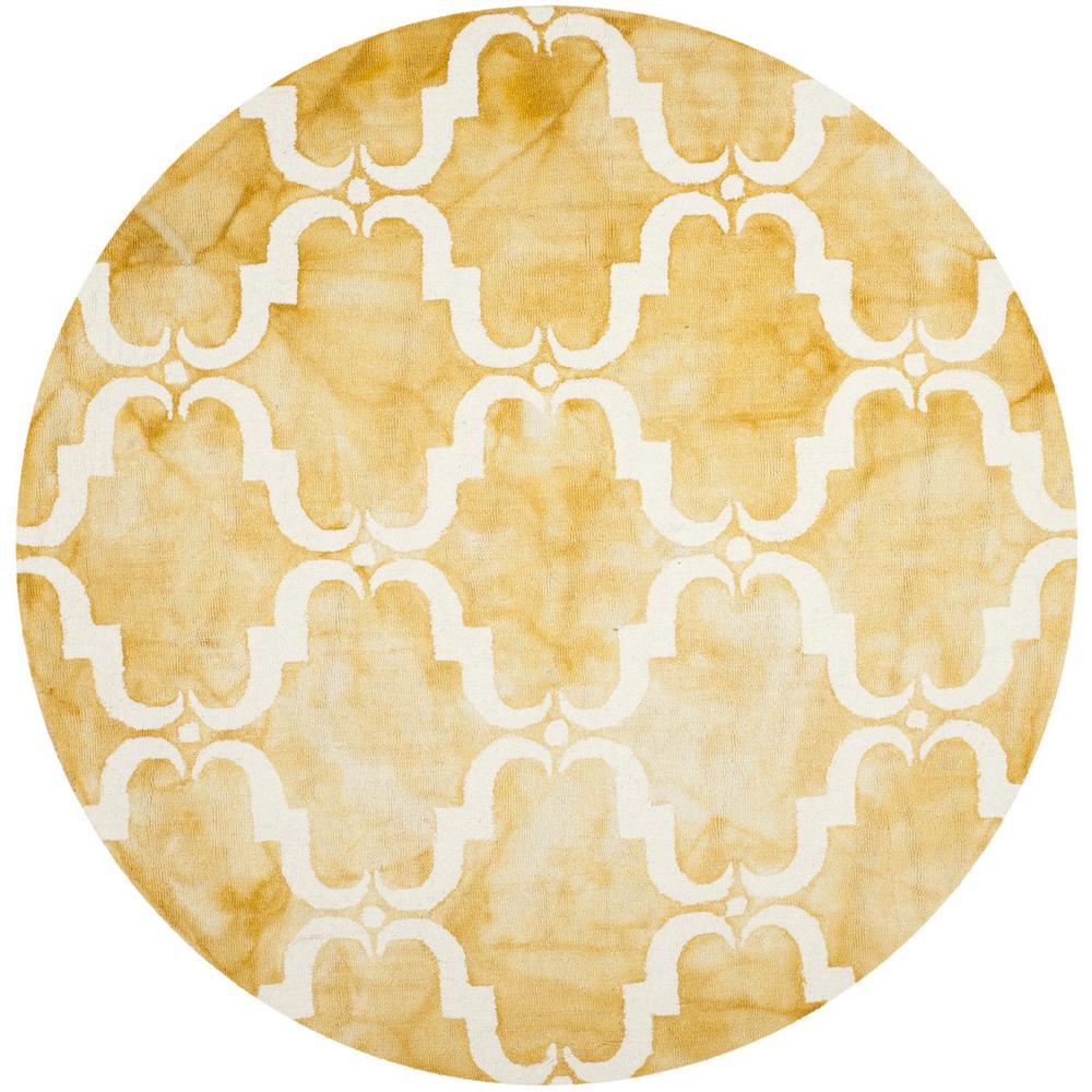 DIP DYE, GOLD / IVORY, 7' X 7' Round, Area Rug, DDY536H-7R. Picture 1