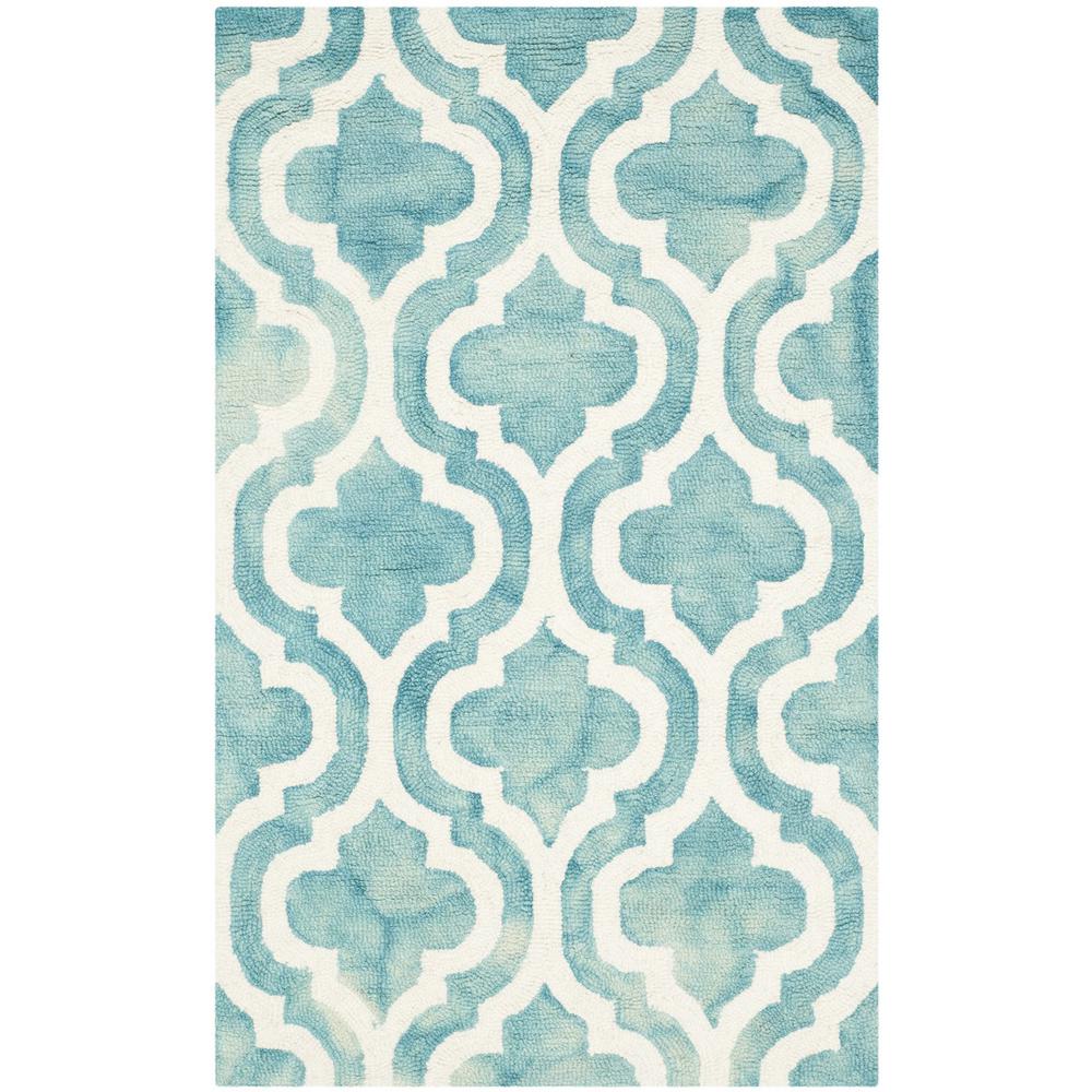 DIP DYE, TURQUOISE / IVORY, 2'-6" X 4', Area Rug, DDY537D-24. Picture 1