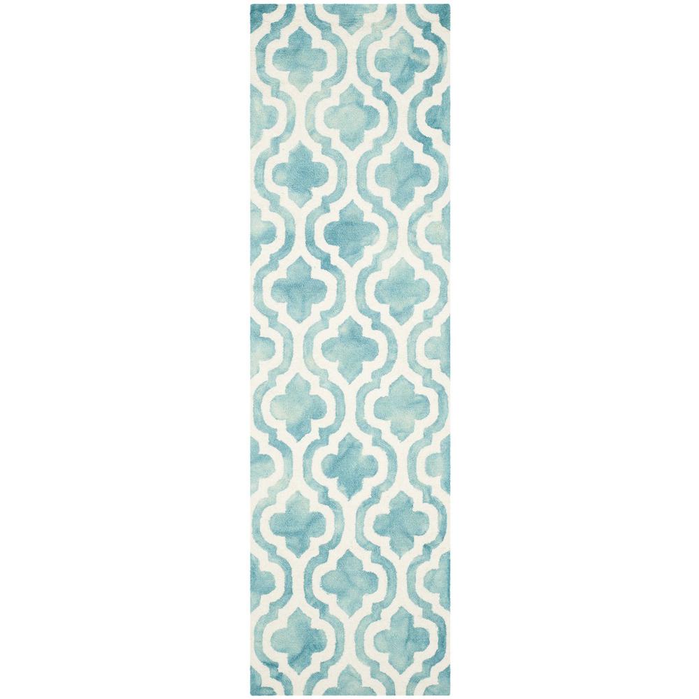 DIP DYE, TURQUOISE / IVORY, 2'-3" X 8', Area Rug, DDY537D-28. Picture 1