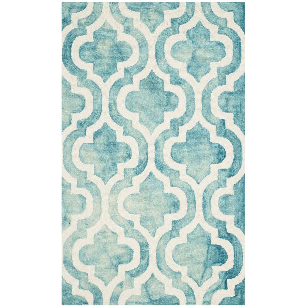 DIP DYE, TURQUOISE / IVORY, 3' X 5', Area Rug, DDY537D-3. Picture 1