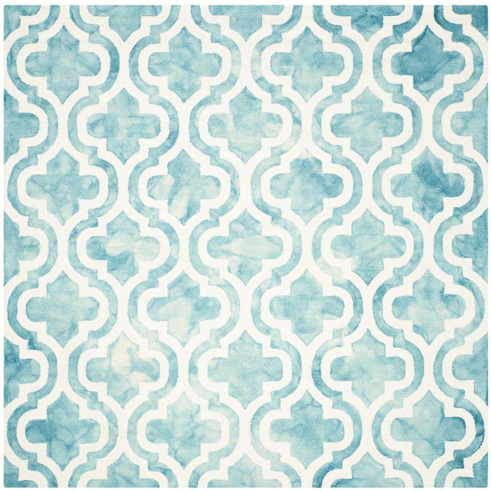 DIP DYE, TURQUOISE / IVORY, 7' X 7' Square, Area Rug, DDY537D-7SQ. Picture 1