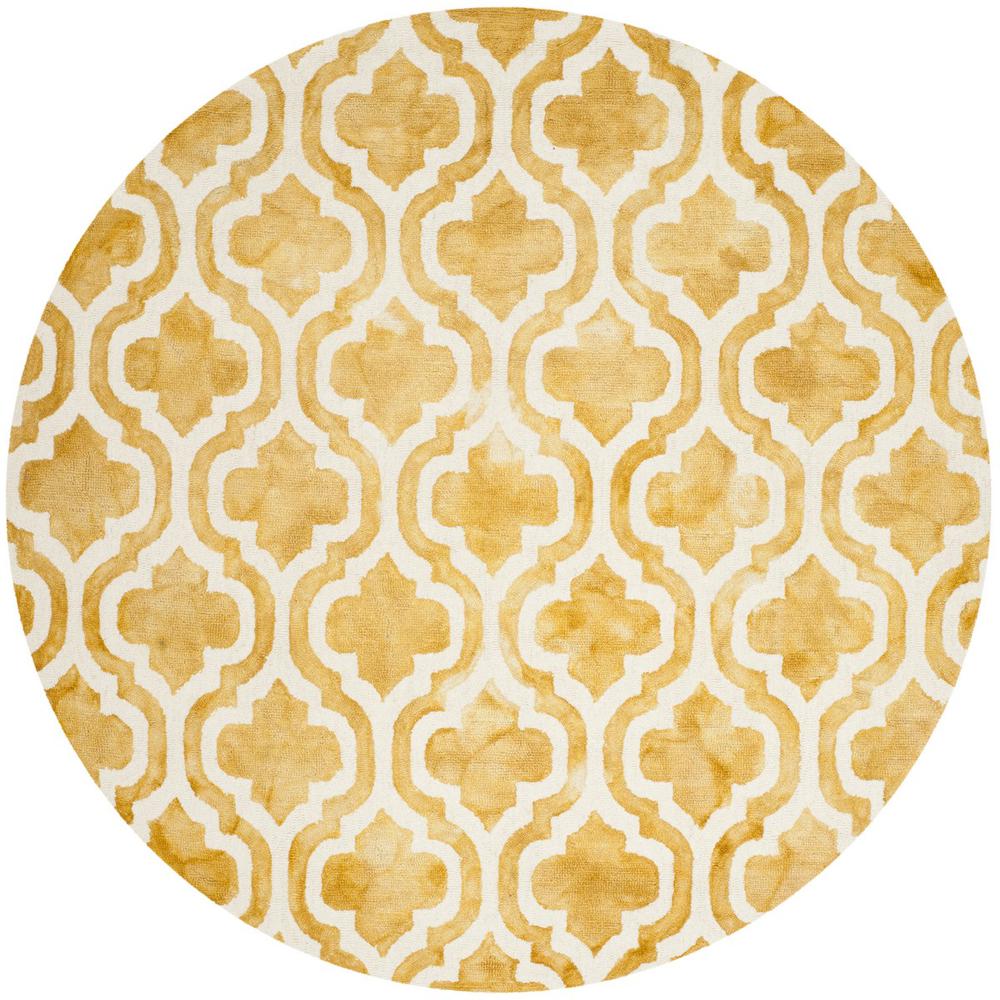 DIP DYE, GOLD / IVORY, 7' X 7' Round, Area Rug, DDY537H-7R. Picture 1