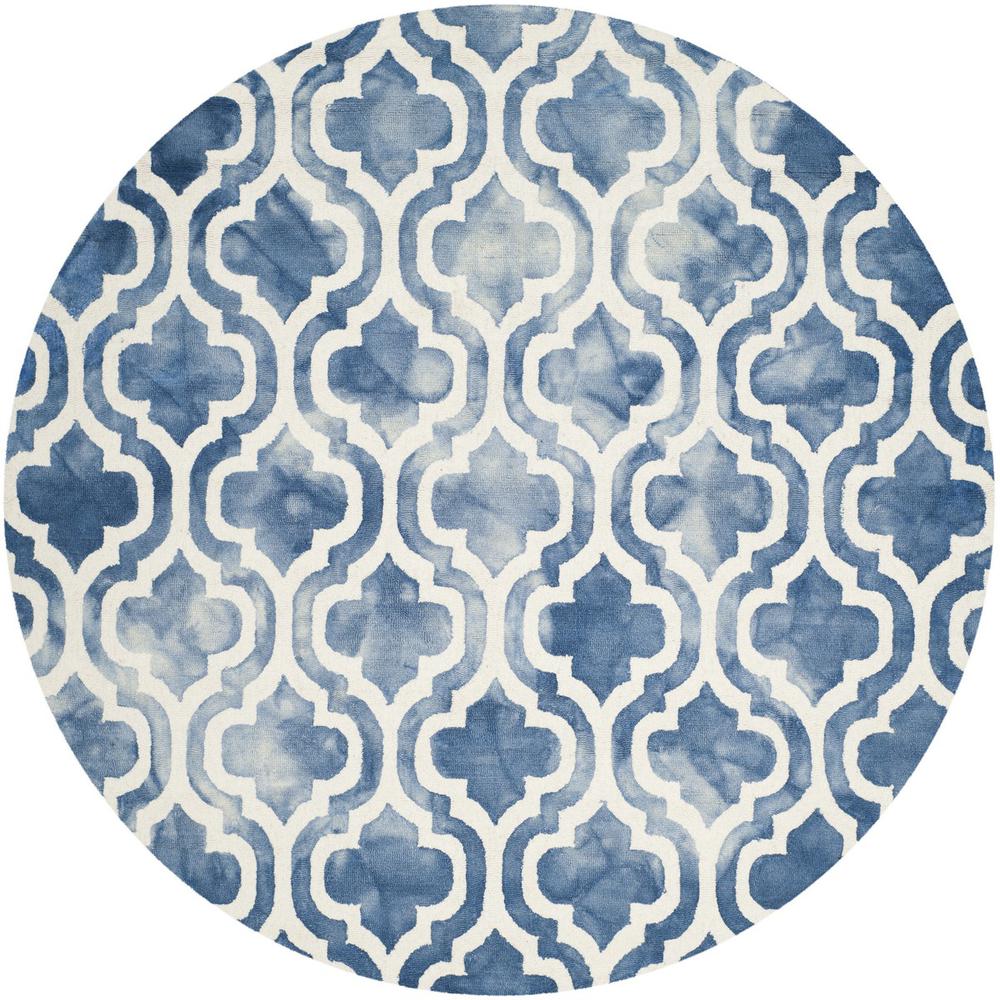 DIP DYE, BLUE / IVORY, 7' X 7' Round, Area Rug, DDY537K-7R. Picture 1