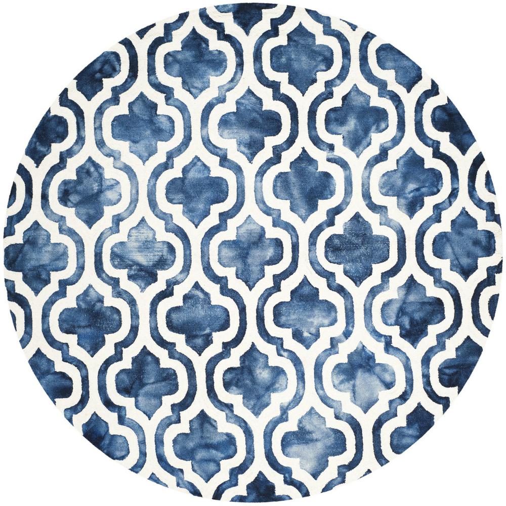 DIP DYE, NAVY / IVORY, 7' X 7' Round, Area Rug, DDY537N-7R. Picture 1