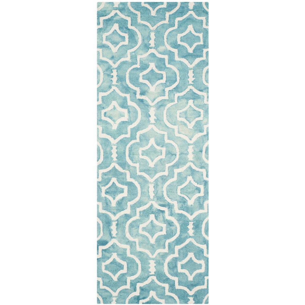 DIP DYE, TURQUOISE / IVORY, 2'-3" X 6', Area Rug, DDY538D-26. Picture 1
